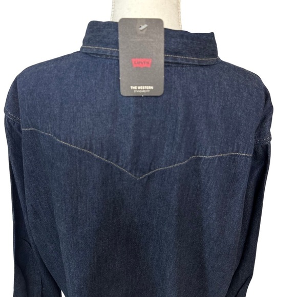Levi’s The Western Standard Fit Denim Shirt Dark Wash Size 2XL NEW WITH TAGS - Picture 4 of 7